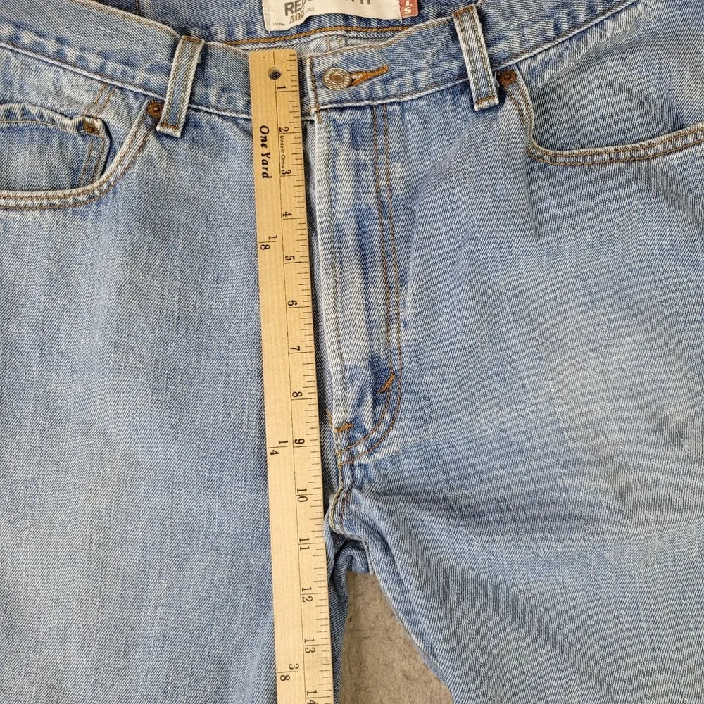VTG Levis 505 Jeans Mens 36x30 Blue Denim Regular Straight Leg Y2k Distressed